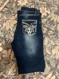 Rhinestone Flared Jeans