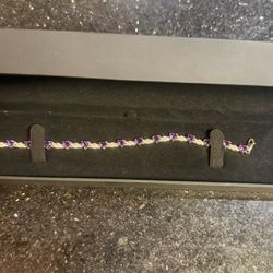 Amethyst and diamond bracelet