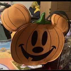 Loungefly Disney Mickey Mouse Pumpkin Halloween Crossbody Purse Bag