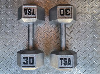Weight Iron Hex Dumbbells Pair Of #30s