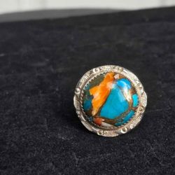 Vintage Navajo Oyster Turquoise Size 8 Ring
