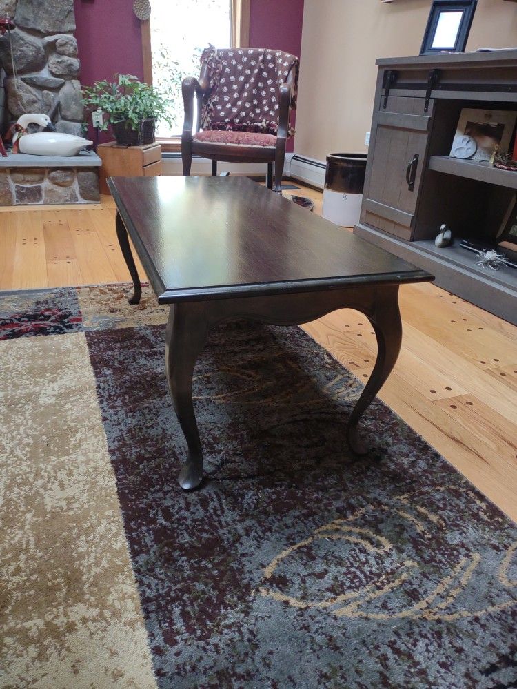 Solid Poplar Wood Coffee Table 