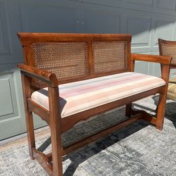 Cane Bench And Cane Chair 