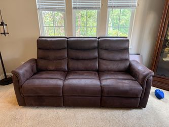 Chocolate 82'' Manual Reclining Sofa
