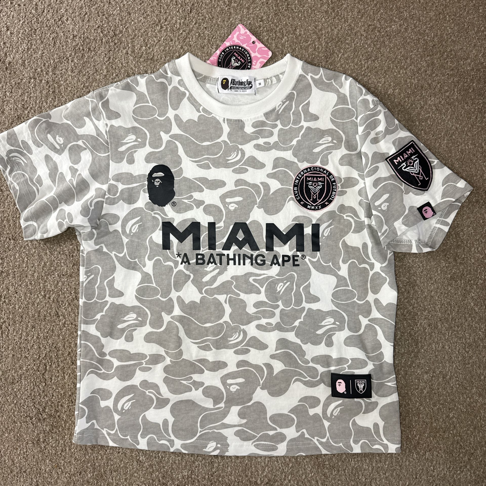 BAPE x Inter Miami CF Camo Tee 'White'