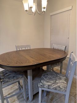 Asian Hardwood Hightop Dining Table Set