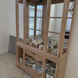 Solid China Cabinet No Doors Or Glass Shelves
