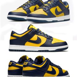 NIKE : DUNK LOW 'MICHIGAN' SIZE 4 YOUTH