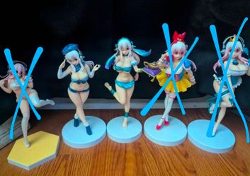 Super Sonico Anime Figure Set of 2 LOOK IN DESCRIPTION