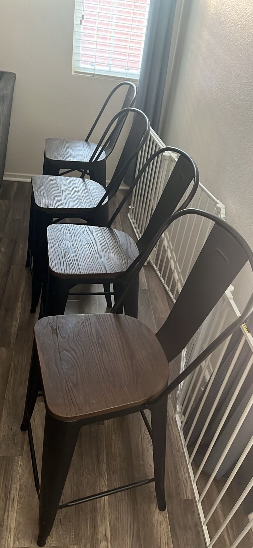 Set of 4 Counter Stools Industrial Farmhouse Style From Target