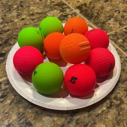 10 Assorted Color Golf Balls