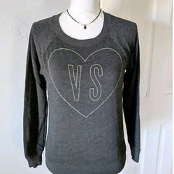 Victoria Secret Rhinestone Heart Sweatshirt Size XS