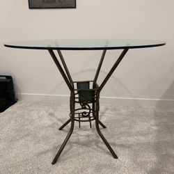 Glass Top Bar Height Round  Dining Room Table