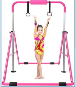 Foldable Gymnastics Bar for Kids, Adjustable 35"-51"