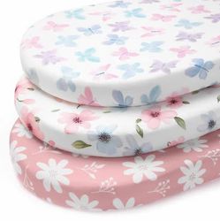 3 Pack Fitted Bassinet Mattress Sheets 32x16