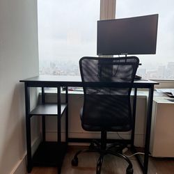 Office Desk with Monitor Stand