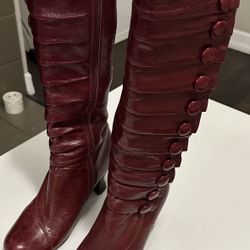 Vibrant Red Leather Women’s Boots – Turn Heads
