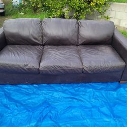 Italsofa Brown Leather Couch