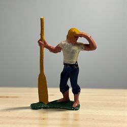 Vintage 1970s Marx Pirate Figure With Oar Toy Collectible