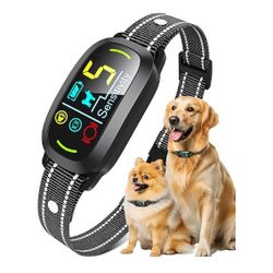 Smart AI Bark Collar for Large Medium Small Dogs, Anti Barking Device with 5 Training Modes, Exclusive Forced Bark-Stopping, Rechargeable IP67 Waterpr