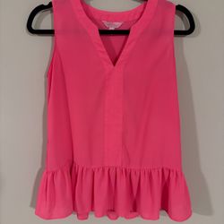 Lilly Pulitzer Pink Sleeveless Peplum Top
