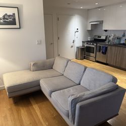 Article Timber 93” Left Sectional – Rain Cloud Gray