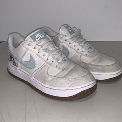 Nike Air Force 1 '07 Low SE Indigo Womens 6.5 Sneakers White Canvas CZ0269-100