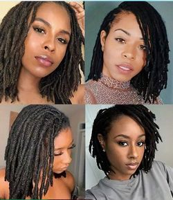 0.6cm Width 10 Strands Human Hair Loc Extensions Full Handmade Dreadlock Extensions For Men Women Kids Can Be Dyed And Bleached With Needle And Comb 1