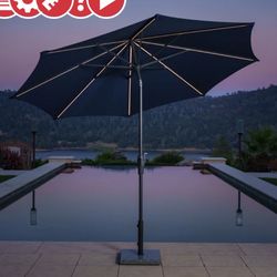 Sunvilla 10' Round Solar LED Market Umbrella