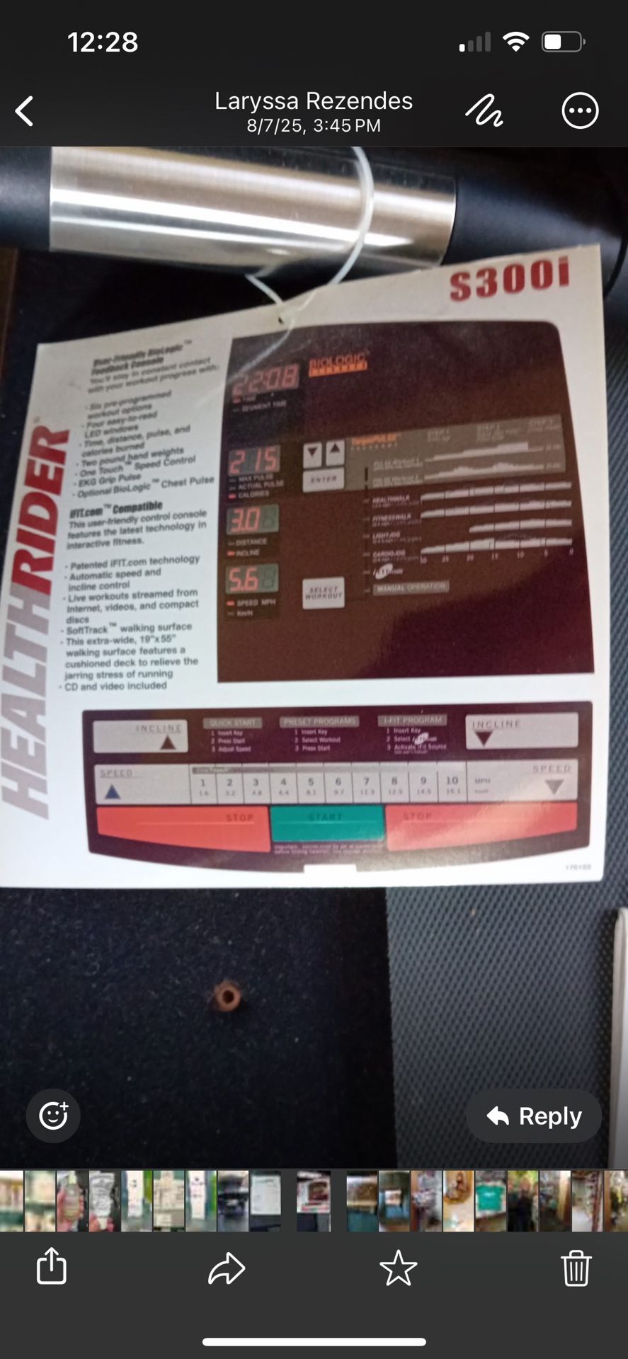 FREE Health Rider Threadmill S300i