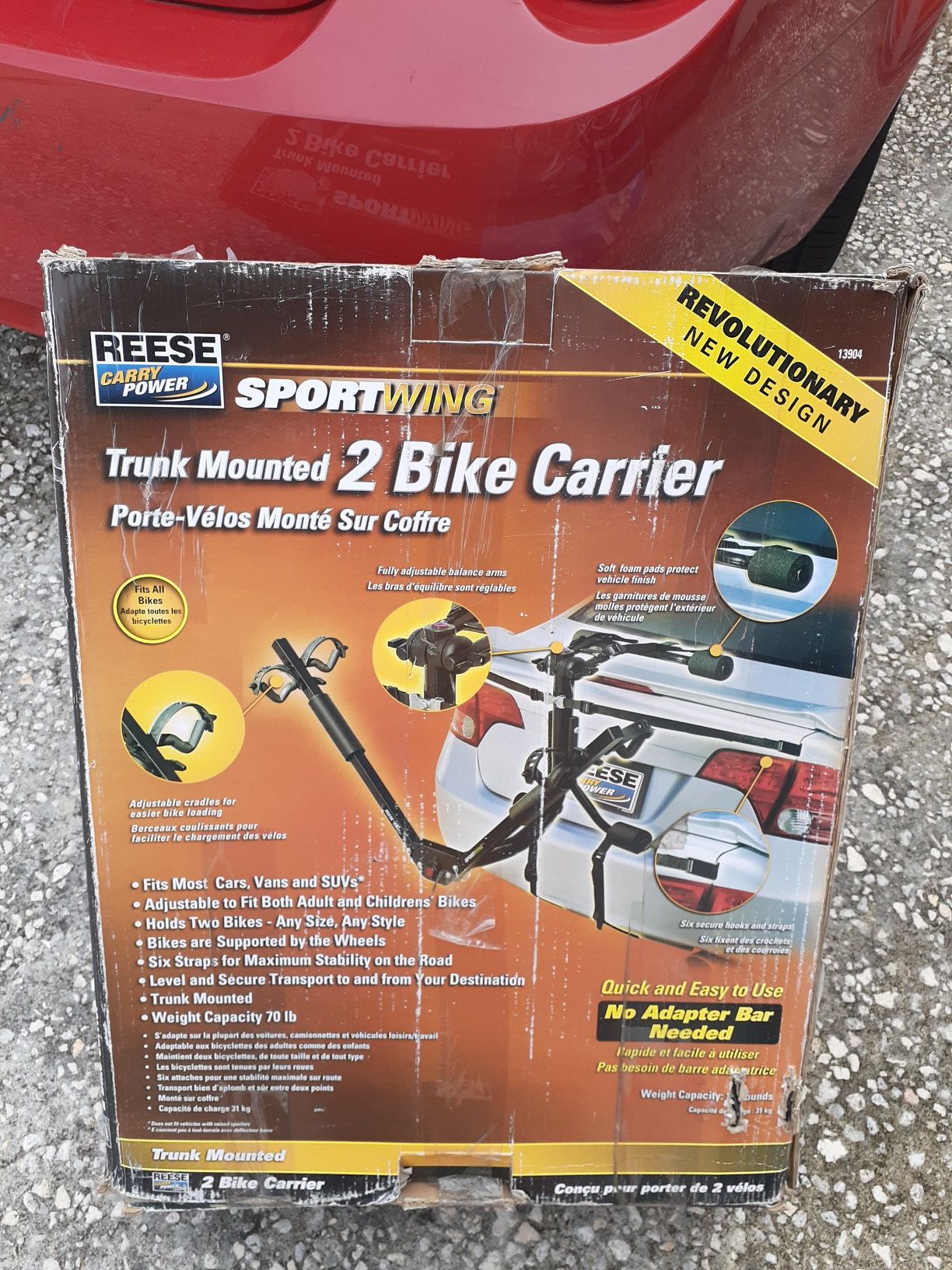 Reese sportwing trunk mounted 2 bike carrier