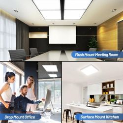 Allsmartlife 2x2 LED Flat Panel Light 6-Pack, 0-10V Dimmable, 5CCT 3000K-3500K-4500K-5000K-6000K, MAX 60W/7200 Lumens, Back-Lit 2x2FT LED Panel Drop C