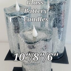 3 Glass Battery Candles - Palm Springs 🌴 
