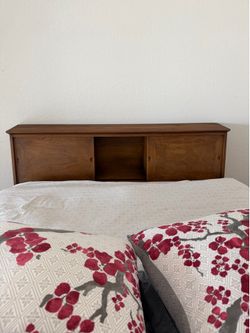 Mid century queen headboard made by Davis Cabinet Company