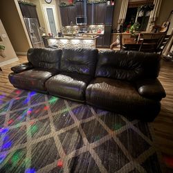 FREE Leather Oversized Sofa and Recliner 