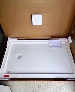 60”X36” Shower Base Pan Left Drain in White stand up bath bathroom