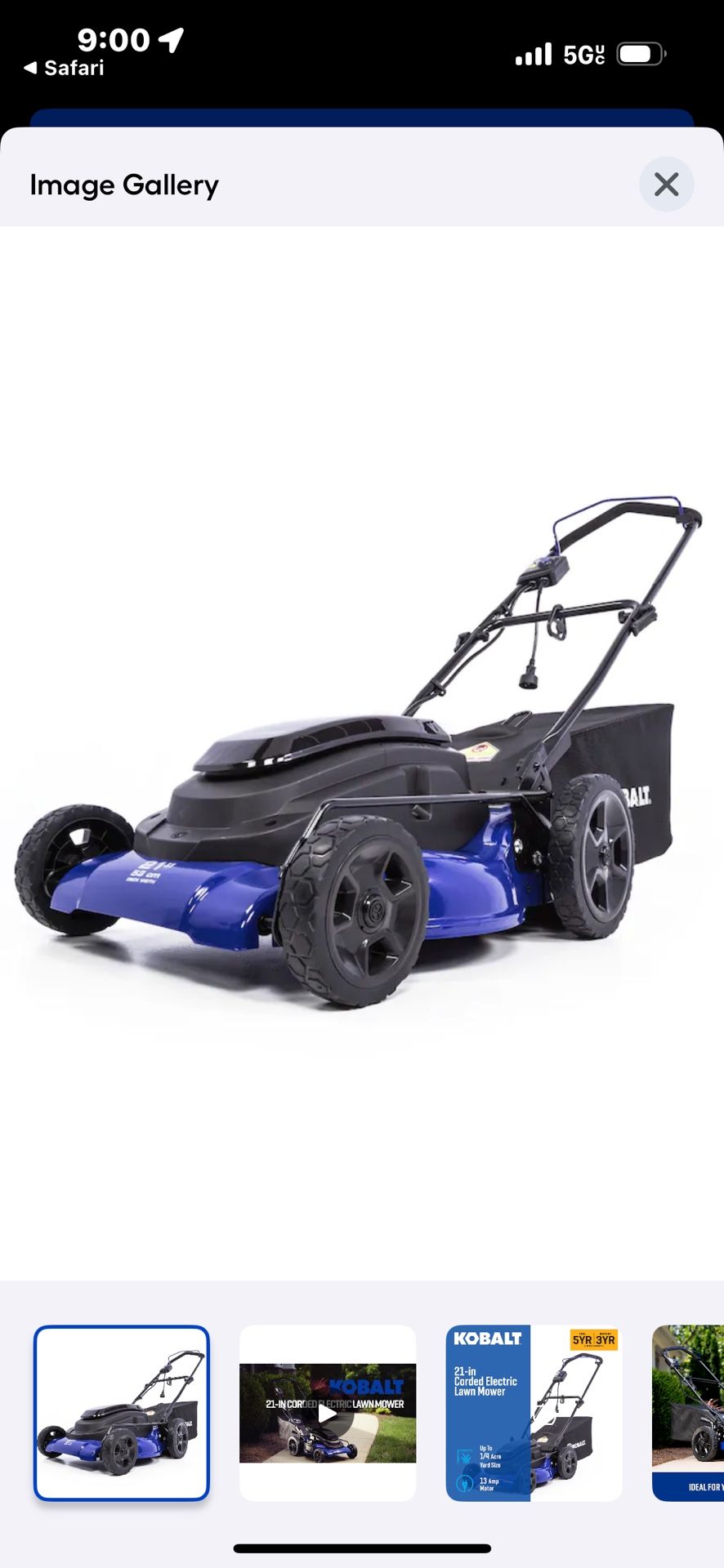 Kobalt Electric Lawn Mower