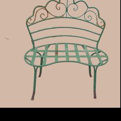 Antique wrought iron garden bench