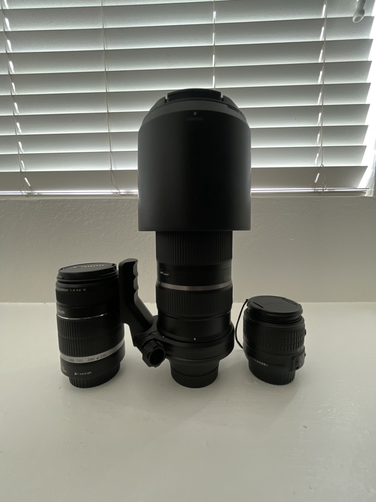Canon 55-250, Tamron 150-600 Nikon, Nikkor 18-55. (read Description)