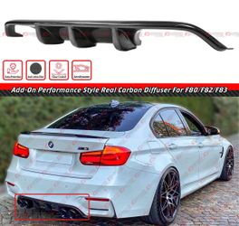 15-19 BMW F80 M3 F82 MP STYLE CARBON FIBER REAR BUMPER DIFFUSER