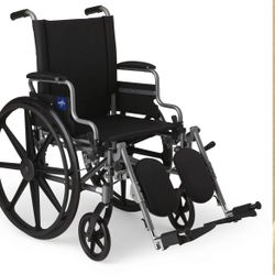 Medline Lightweight Wheelchair for Adults With Swing-Back, Desk-Length Arms, Elevating Leg Rests; 20" x 16"D Seat
