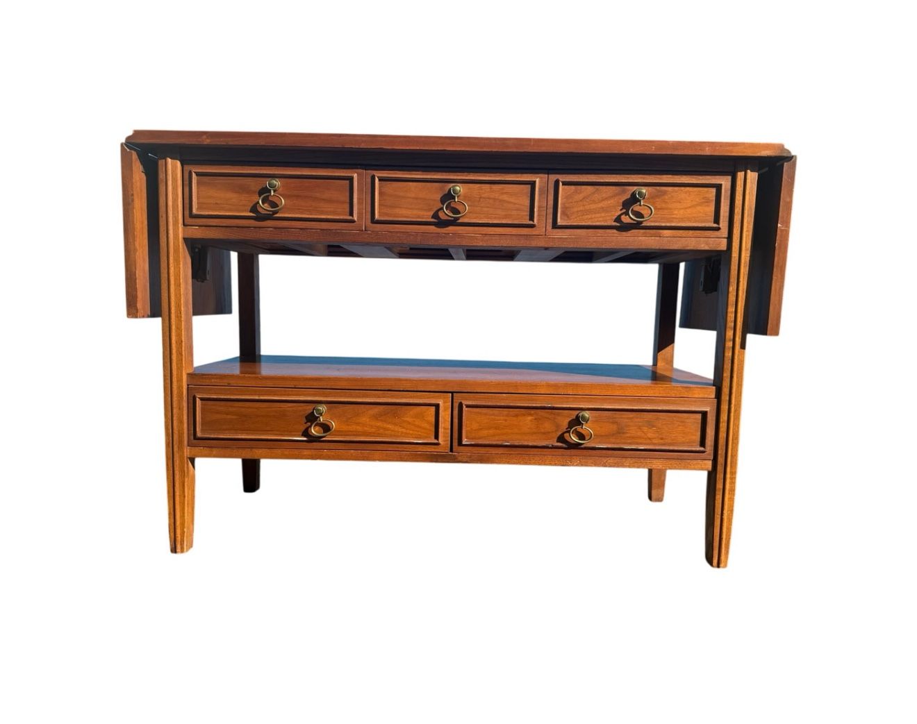 MCM Dixie Drop Leaf Bar Server Hollywood Regency Rolling Cart Buffet