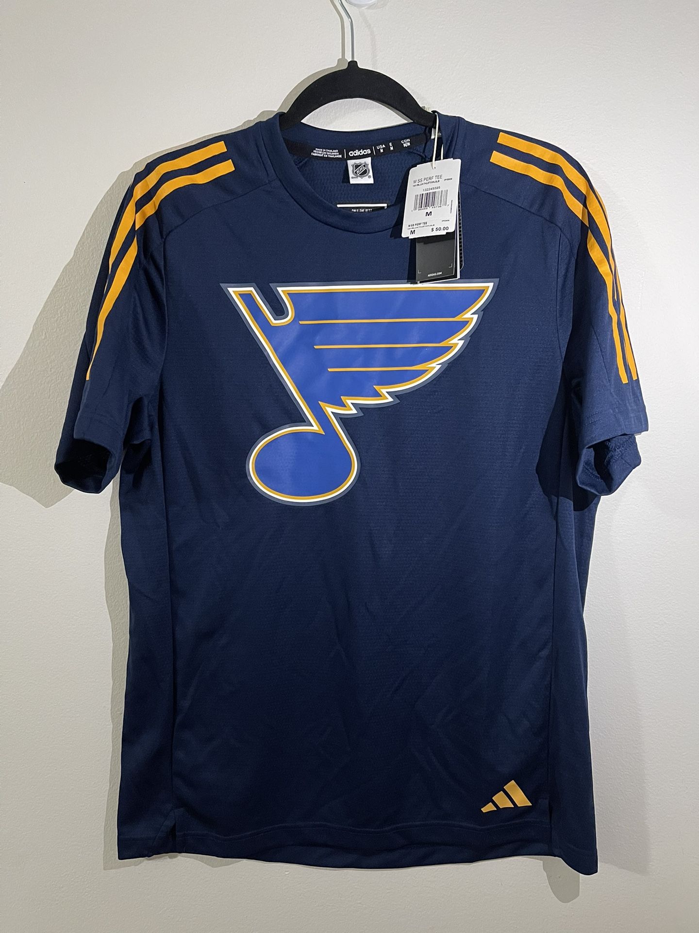 Adidas St Louis Blues Performance Short Sleeve T-Shirt - Size Medium
