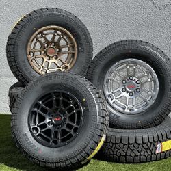 2024 17” TRD Pro Style Rims Toyota Tacoma Wheels 6x5.5 4Runner AT Tires FJ Cruiser Sequoia Tundra