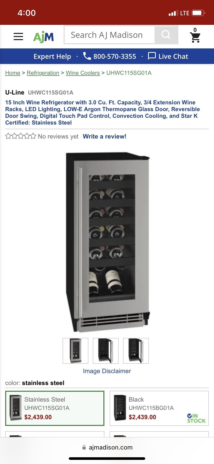 Wine Fridge U Line Appliances