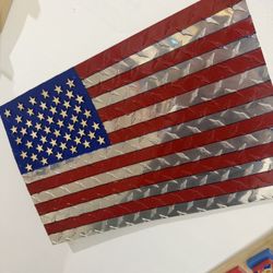 Diamond Plated American Flag 22“ X 12“