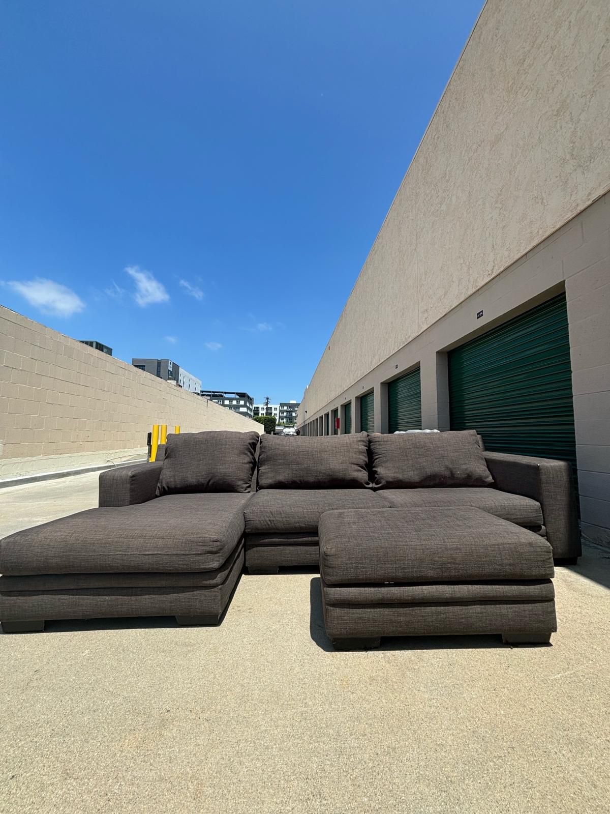 Black Sectional Couch With Ottoman *Delivery Available*