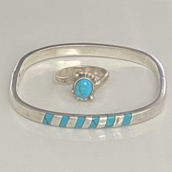925 SILVER & STERLING BRACELET & RING 