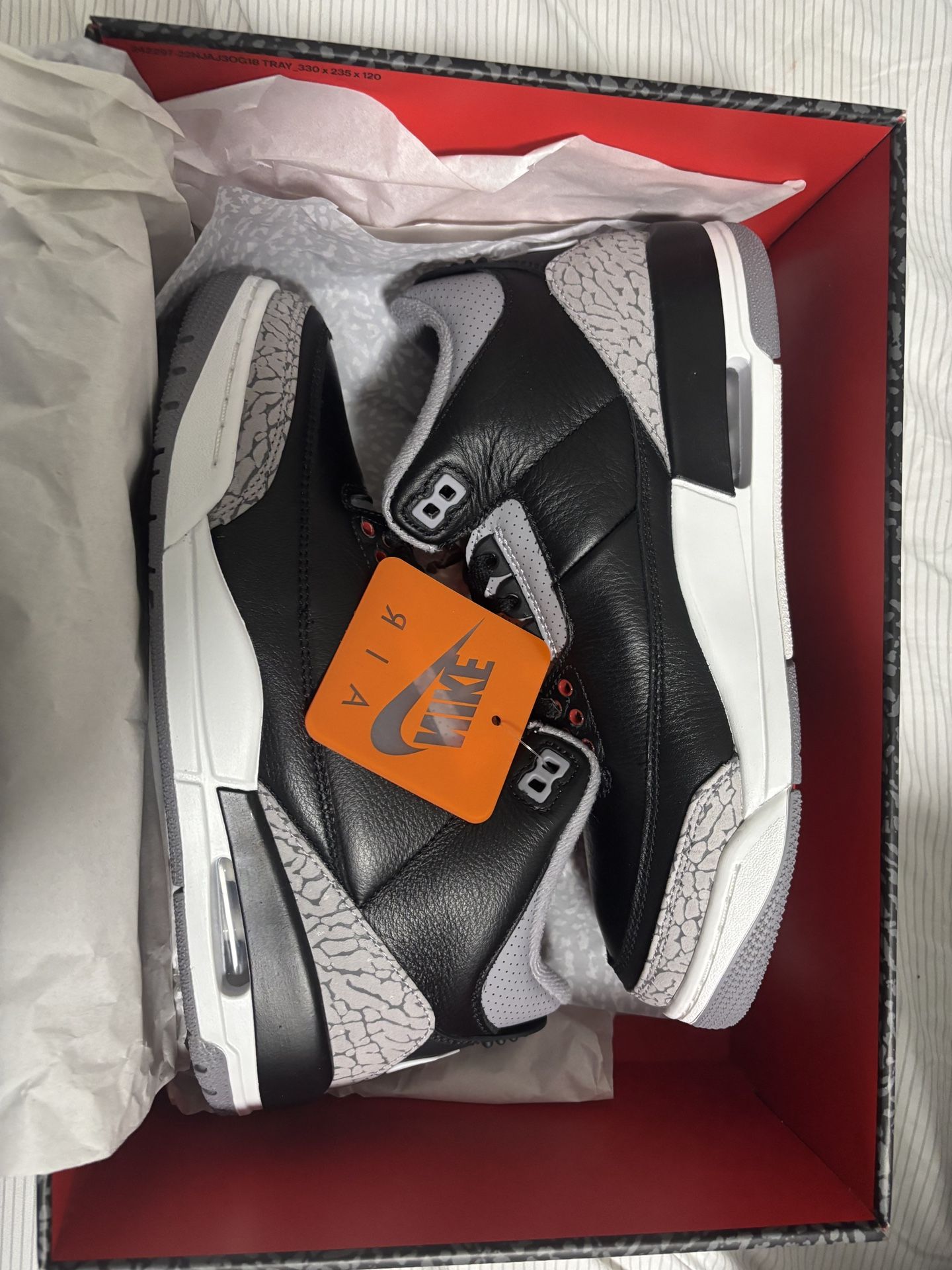 jordan 3 black cement size 8