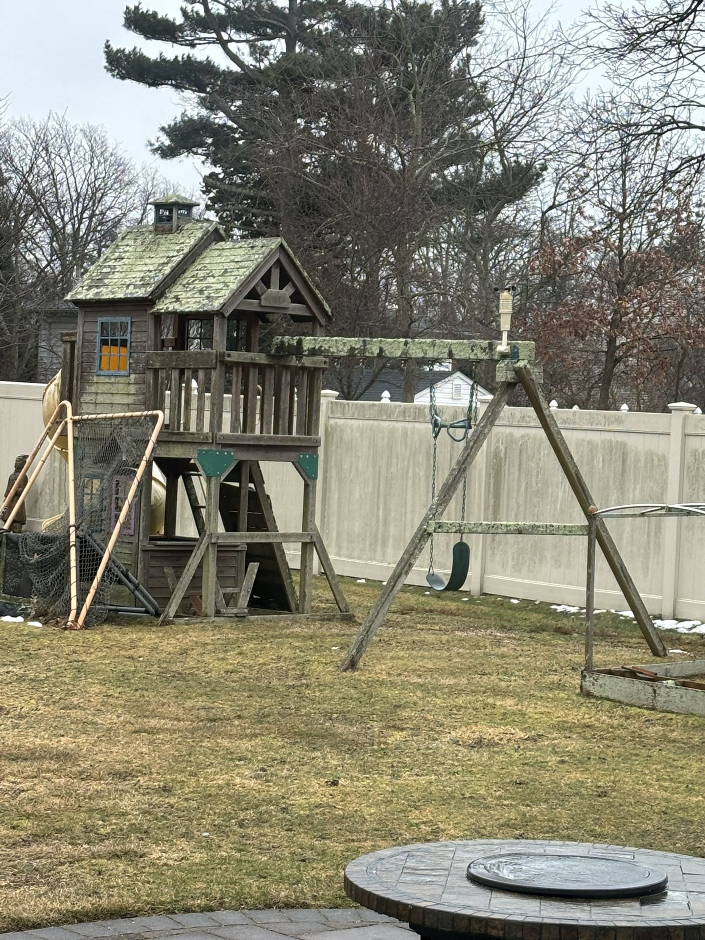  Wooden Play set With Curly Slide